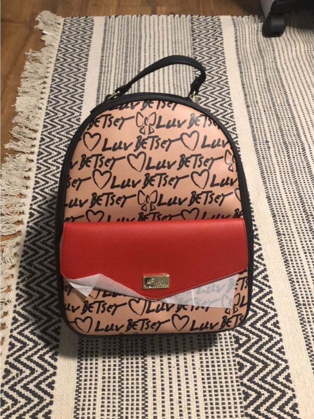 Betsey Johnson Backpack with Red Front Flap